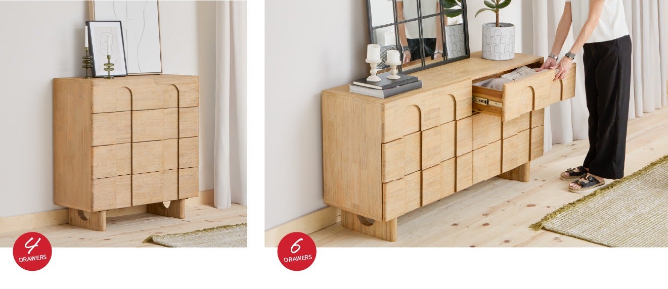PRIYA 4-drawer and 6-drawer chests