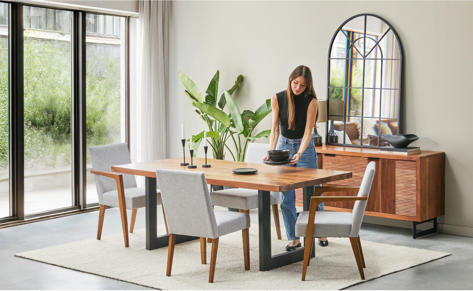 LYON acacia wood dining table 200 cm