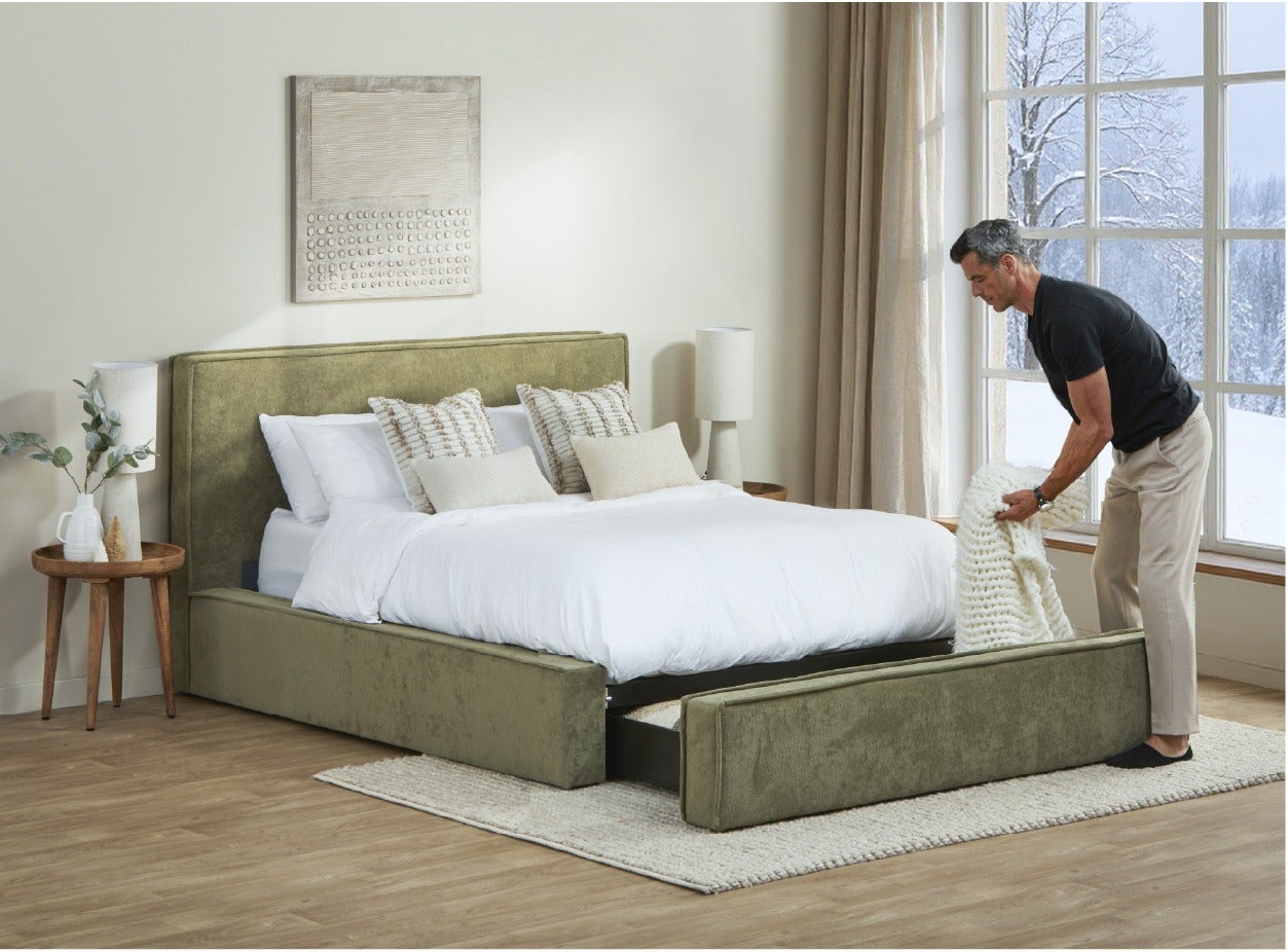 SORGUE queen size bed with storage