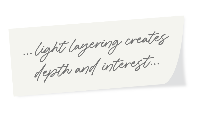Light layering creates depth and interest...
